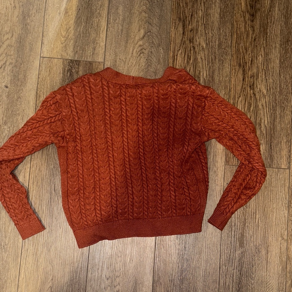 Cyrus Rust Cable Knit Cardigan - Picture 3 of 3